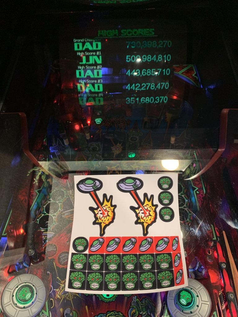 Set (26) Revenge From Mars Pinball Die Cut Playfield Ramp/Target ...
