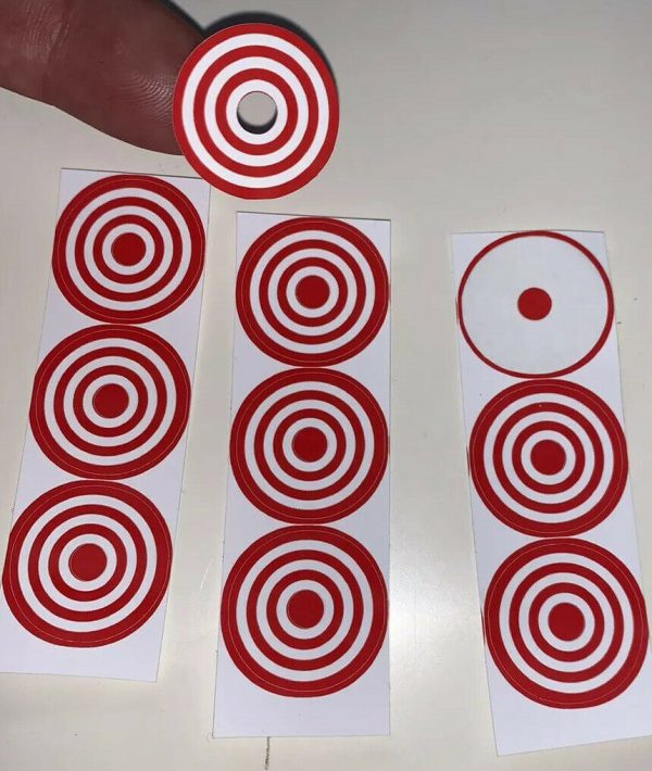 12 New Star and Starburst Design Pinball Stickers/Decal Targets Red/Black/White 