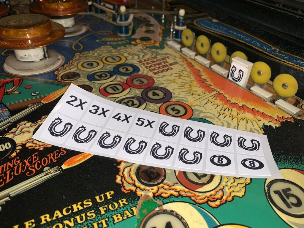 (16) Eight Ball Deluxe Style Pinball Vinyl Die Cut Playfield Target