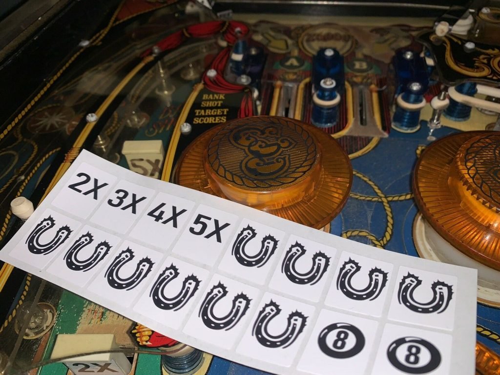 (16) Eight Ball Deluxe Style Pinball Vinyl Die Cut Playfield Target